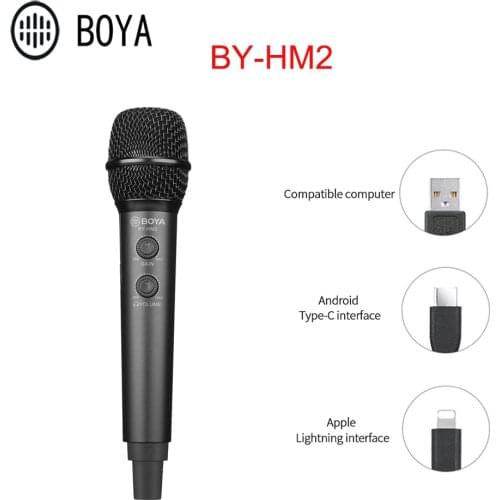 BOYA BY-HM2 BM58 BM-57 HM2 Microphone Cardioid Dynamic Vocal Microphone for Karaoke Singing Stage with 5.0m XLR Cable live AV