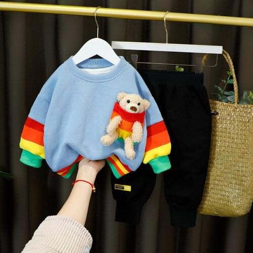 Children Girls Clothing Set Fashion Bear Print Clothing Spring Autumn Baby Girl Outfits Girl Birthday Kids Baby Clothing Sets