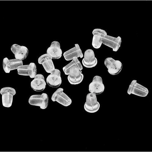 200pcs/lot Rubber Earring Back Silicone Round Ear Plug Blocked Caps Earrings Back Stoppers For DIY Parts Jewelry Findings Making