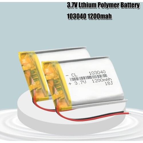 3.7V 1200mAh Lithium Polymer LiPo Rechargeable Battery 103040 For MP3 MP4 GPS PSP mobile video game PAD E-book Tablet 10*30*40