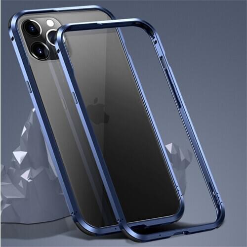 Metal Bumper Case for iPhone 12/ iPhone 12 Pro/12 mini / iPhone 12 Pro Max Cases Luxury Airbag Anti-Fall Aluminum phone case