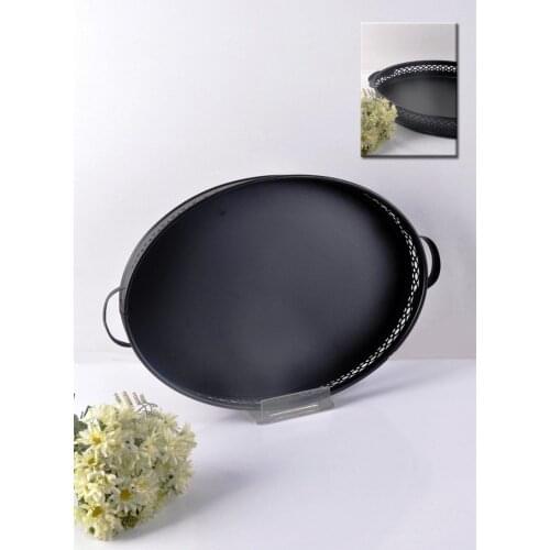 DOLBOVI Paçi Mtl-200367 Metal Black Oval Large tray tray поднос plateau de service