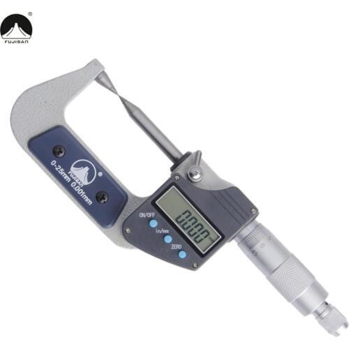 FUJISAN 0-25mm 0.001mm Digital Double Point Outside Micrometer Electronic Carbide Tip micrometers Measuring Tools