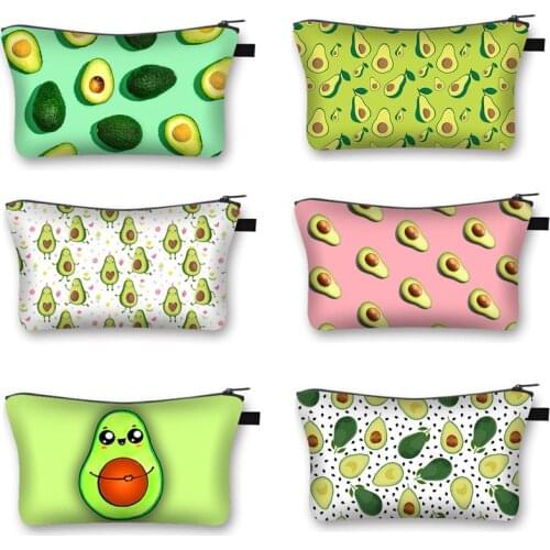 Mini Pear Avocado Cosmetic Brush Bag Women Leisure Cute Ladies Lipstick Holder Bags for Make Up Case Gift