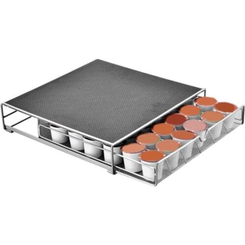 Coffee Pod Holder Coffee Pods Drawer for 36 Capsule Coffee Capsule Holder Coffee Storage Pods Metal Coffee Pod Organizer