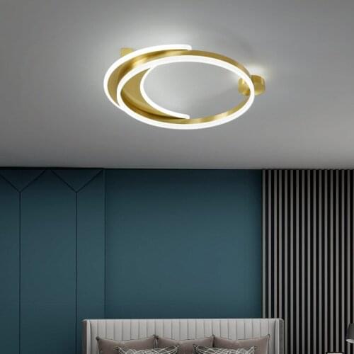 All copper Nordic bedroom ceiling lamp post modern minimalist style room lamp new warm and romantic childrens room lamp