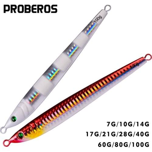 PROBEROS Jigging Lures Hard Baits 7g-100g/13.5cm-14.5cm Metal Jig Fishing Lure 5 Colors Fishing Bait