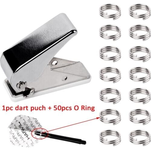 1pc Professional Dart Flight Punch Dart Wing Hole Puncher With 50pcs Dart Wing Fixed O Ring Darts Retainer Accessories