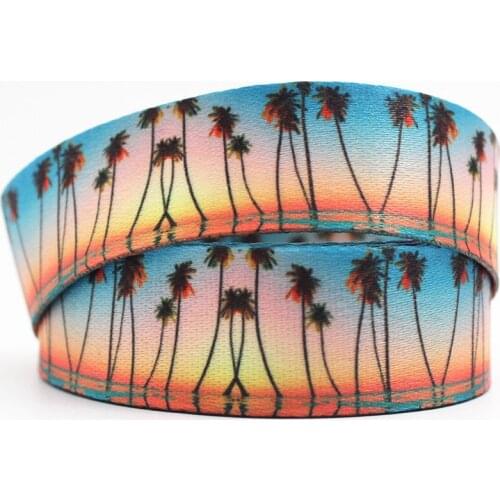 Coconut Tree Print Lanyard Ribbon Badge Id Lanyard/mobile Phone Strap/key Chain with Keychain Neck 10mm/16mm/20mm/25mm/35mm/38mm