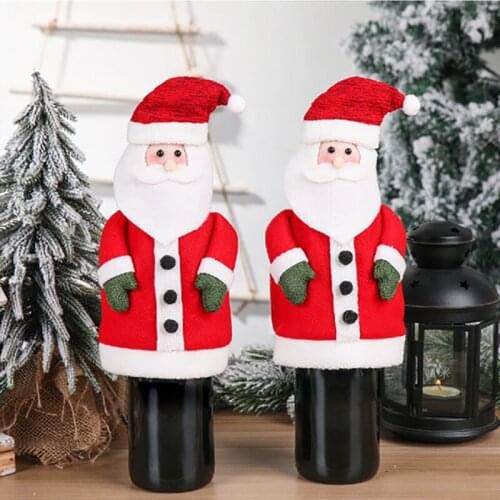 Christmas Wine Bottles Set Home Restaurant Decoration Christmas Holiday Snowman Wine Set Home Christmas Decorativies 2020