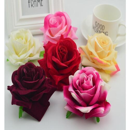 50pcs silk quality roses head for home wedding decoration Valentines Day gift diy wreaths vases cheap artificial flower wall