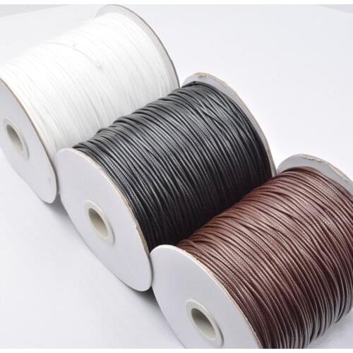 Black Brown White 10M/Lot Waxed Cotton Cord String Strap 0.5/0.8/1.0/1.2/1.5/2.0/2.5/3.0mm DIY String Beads for Jewelry Making