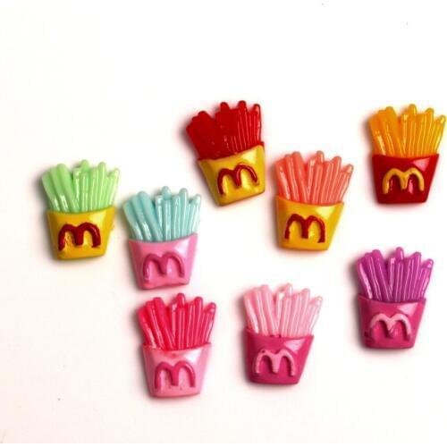 50Pcs Mixed Resin French Fries Kawaii Cabochon Flatback Decoration Crafts Embellishments For Scrapbooking Diy Accessories