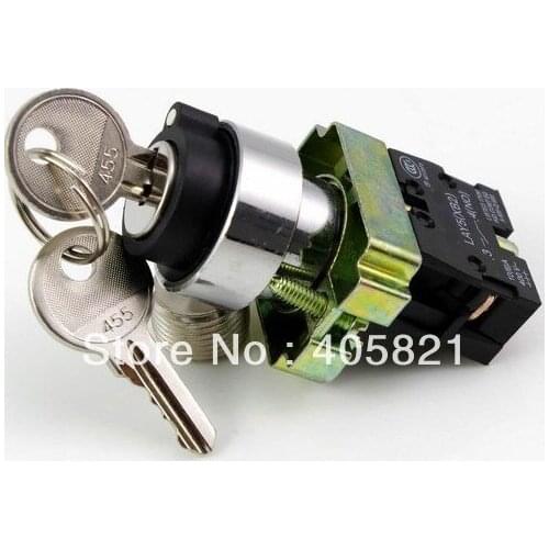 1N/O 2 Position Key Maintained Select Selector Switch XB2BG41C Mouting Hole 22mm