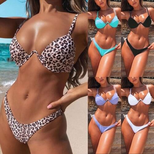Ladies Swimsuit Solid Color Hard Cup Gathering Bikini Suit One-piece Underwire Swimsuit Very Suitable For Tropical Vacation