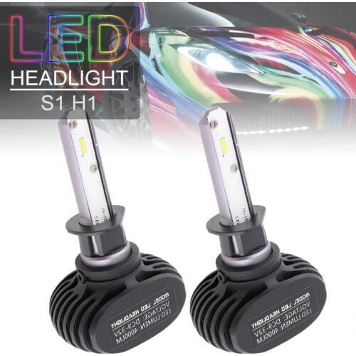 1Pair Durable H1 S1 50W 8000LM 6000K CSP LED Car Headlight Kit Automobile Fog Lamp Hi or Lo Light Bulbs