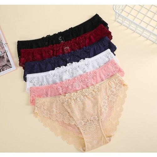 1 Pc Panties for Woman Underwear Sexy Lace Breathable Soft Lingerie Female Briefs Panty Sexy Transparent Womens Underpants