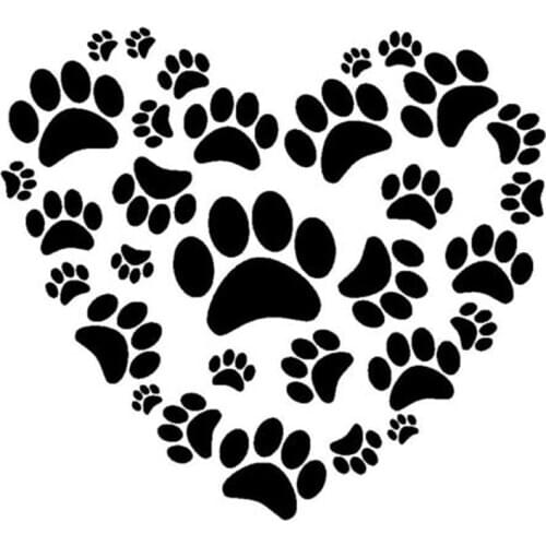 12.7*11.5CM Love Paw Print Dog Car Windows Decorative Stickers Creative Fashion Motorcycle Accessories C6-0999