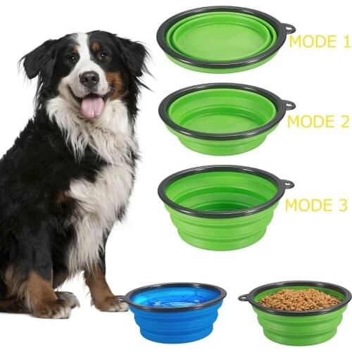 COMSUN 2-Pack Extra Large Size Collapsible Dog Bowl, Food Grade Silicone BPA Free, Foldable Expandable Cup