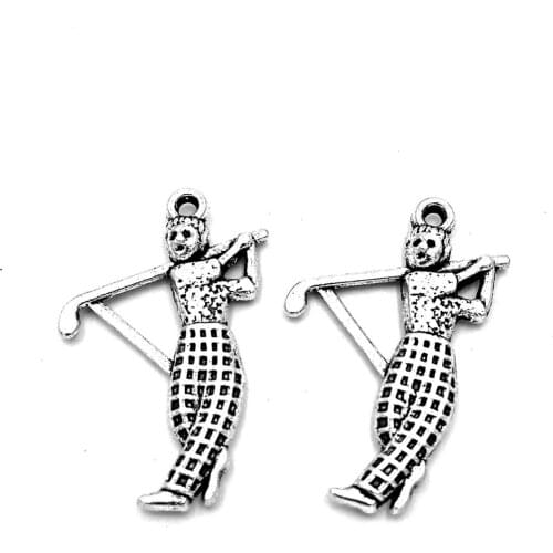 30pcs Golfer charms pendant 31x20mm antique silver ornament accessories jewelry making craft base material