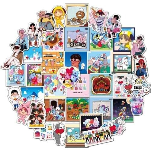 A 50Pcs Cartoon Q Version Korean Combination Mens Team Sticker For Computer Guitar Refrigerator Suitcase Sticker
