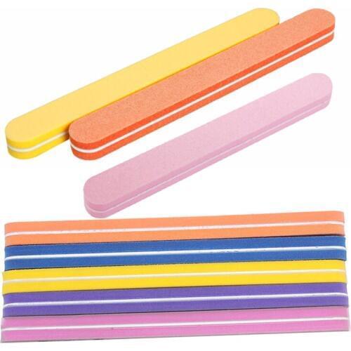 50 Pcs/Lot Wholesale Washable Nail Files High Quality Meniscus Style Sponge Buffer File 100/180 Art Manicure Kits FreeShipping