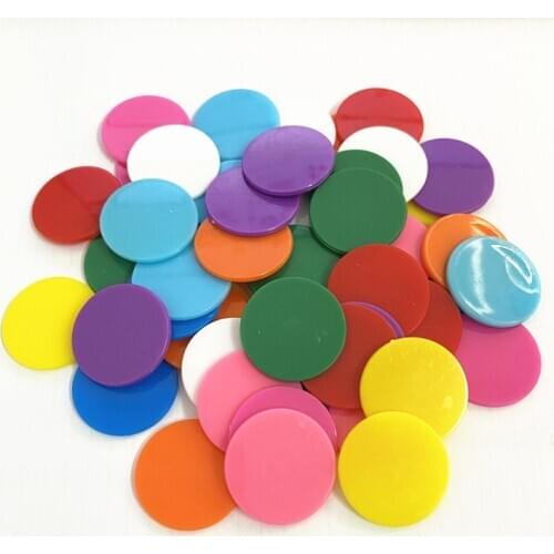 50Pcs High quality 25MM Poker Chips Plastic Bingo Marker Candy Color Coins Bingo Game Accessories Fun Family Club Board Games