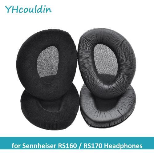 YHcouldin Ear Pads Fit for Sennheiser RS160 RS170 Headphones Velour Ear Cushions Wrinkled Skin Earpads with Mounting Plate Clip