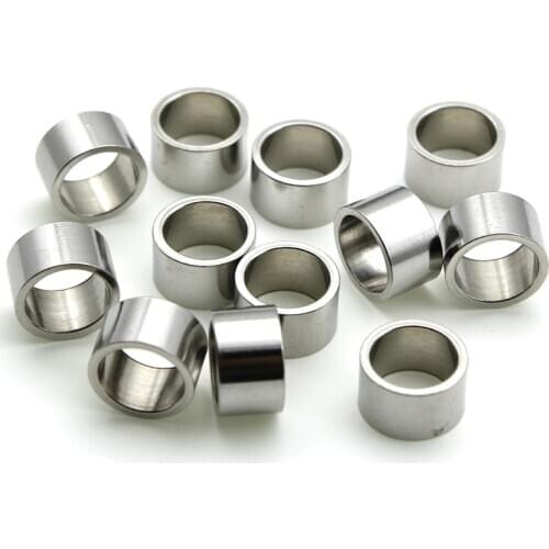 20pcs/lot 7mm Holes Stainless Steel Beads Metal Tube Spacer Beads Big Hole Bead Charms For Jewelry Making Bracelet Accessories