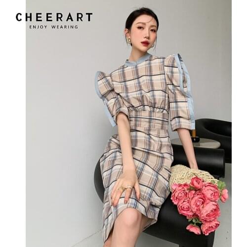 Модные платья в клетку Cheerart China At AliExpress