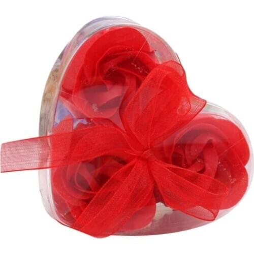 Flower Soap 3pc Rose Heart Scented Bath Body Petal Rose Flower Soap Wedding Decoration Gift Best For Lovers A20