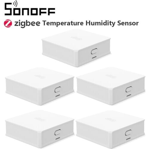 5Pcs SONOFF SNZB-02 ZigBee Temperature And Humidity Sensor LowBattery Notification Works SONOFF ZigBee eWeLink APP Control