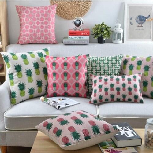 Pineapple Decor Throw Pillow case Flower Geometric Decorative Cushion Cover Pink Flamingo Home Decor Chair Sofa Pillow sham