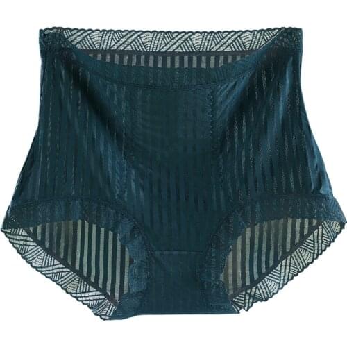 Menstrual Panties Women Lace Sexy Ice silk Pants Leak Proof Incontinence Cotton Plus Size Underwear Women Briefs Period Lingerie