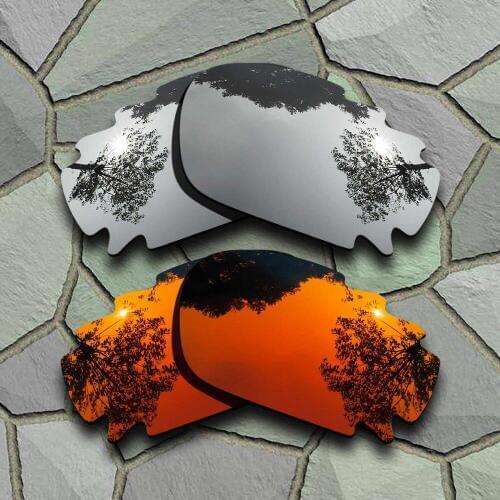 Chrome&Red Orange Sunglasses Polarized Replacement Lenses for Oakley Jawbone Vented