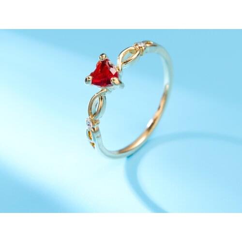 2021 New Simple Heart Ring for Women Female Cute Romantic Finger Rings Rhinestone Girl Wedding Engagement Birthday Jewelry Gift