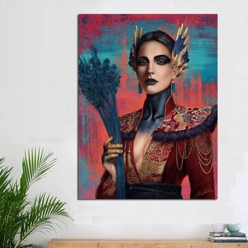 Beautiful Red Women Abstract Posters Prints Canvas Painting Living Room Bedroom Corridor Decoration