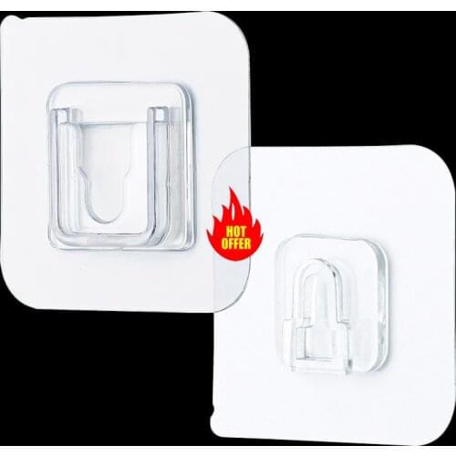 Double Sided Self Adhesive Wall Hooks Household Seamless Hooks Home Storage Organization Reusable Anti Slip Wall Mounted