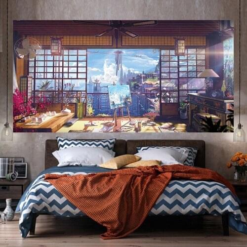 Seascape tapestry trippy room decor wall hanging cloth dorm room decor college dorm backdrop