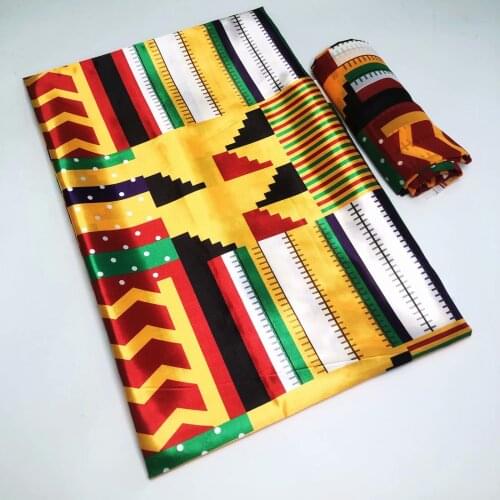 New Organz Silk Wax Fabric 4y+2yardsa frican Satin Silk Ankara Fabric High Quality 2021 Latest TV530-1