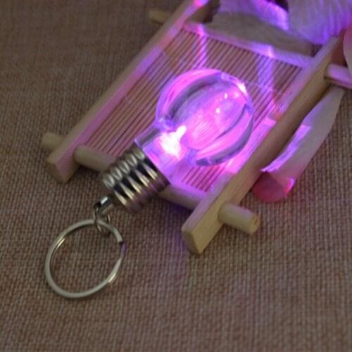 New year Led light bulb Bright colorful bulbs Keychain lamp beads key ring small pendant lamp couple key chain Christmas gifts