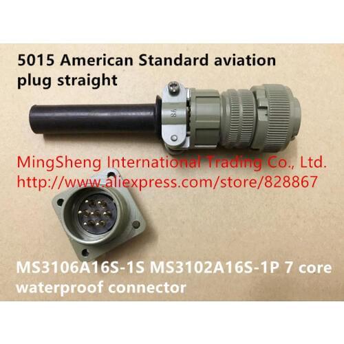 Original new 100% 5015 American Standard aviation plug straight MS3106A16S-1S MS3102A16S-1P 7 core waterproof connector