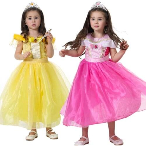 Girls Princess Party Dress 2021 New Children Dress Cosplay Costumes Kids Birthday Halloween Carnival Fancy Clothing