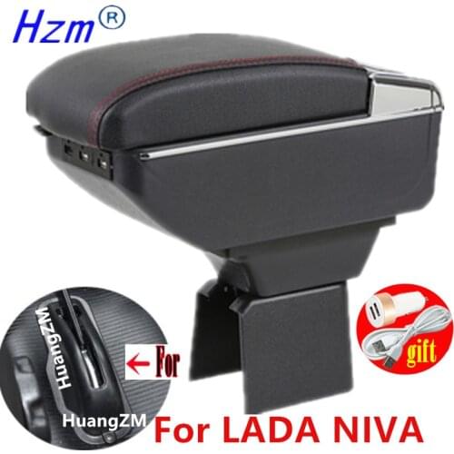 For LADA NIVA Armrest Box For LADA NIVA 4X4 Center console central Store content box cup holder accessories parts USB Charging