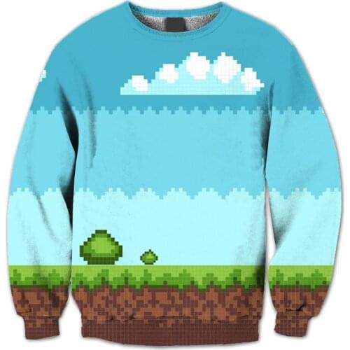 REAL AMERICAN US SIZE Game World 3D Sublimation print Crewneck Sweatshirts plus size 4XL 5XL 6XL