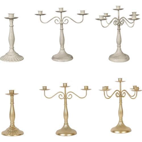 Romantic Metal Candle Holder Retro Elegant Candlestick Table Decoration For Hotel Wedding Western Restaurant Candlelight Dinner