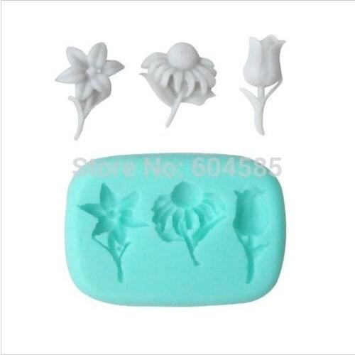 Silicone Fondant Cake Decorating Mold Tulip&sunflower Shape Mold