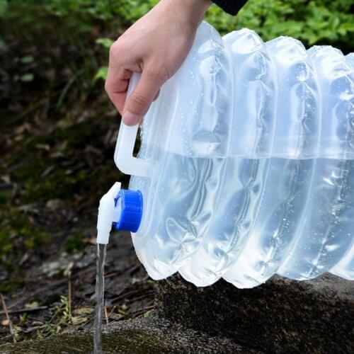 15L Collapsible Water Bag Folding Water Container Camping Water Tank Bucket Multifunction Telescopic Storage Water Bottle