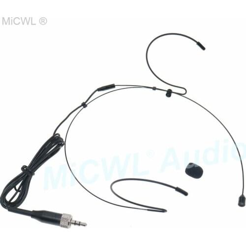 Hidden Authentic Black Headset Microphone For Sennheiser G2 G3 G4 G5 BeltPack 3.5mm Lock plugs