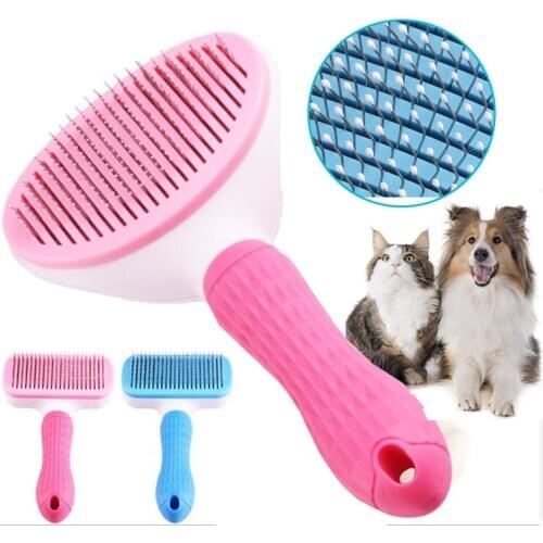 Dog Comb Stainless Steel Needle Antistatic Open Hair Pet Cat Combs One Key Remove Floating Clean Dogs Beauty Tools Pet Accessory